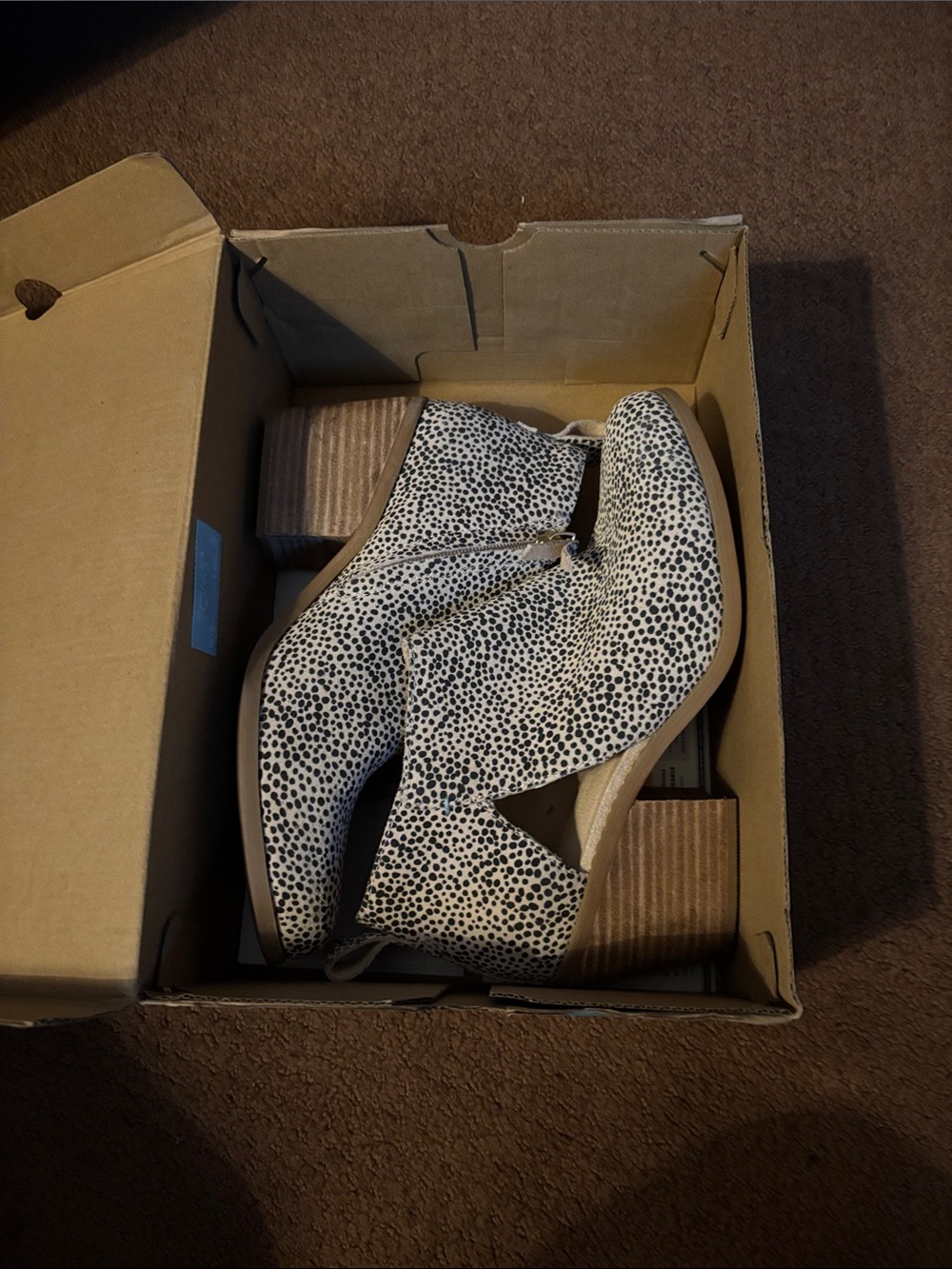 Toms Cheetah Printed Suede Cutout Ankle Booties